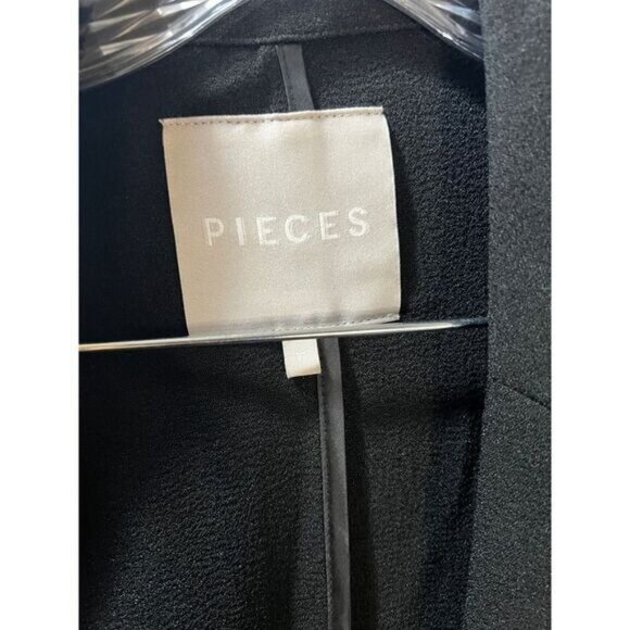 New PIECES Notched Collar Open Overcoat Medium - Picture 3 of 3